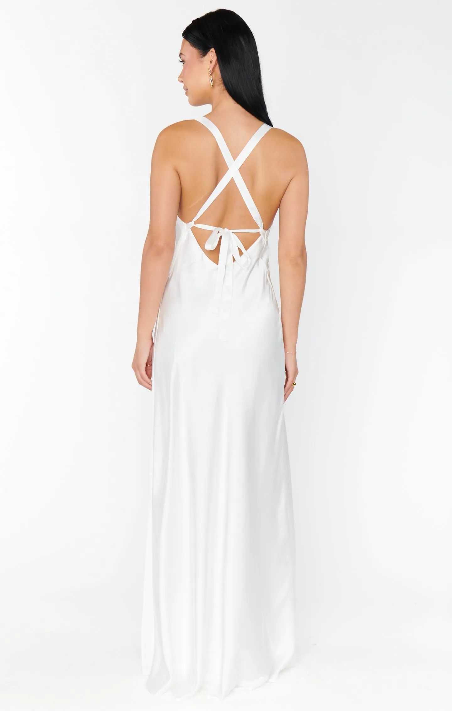 Anderson Maxi Dress ~ Ivory Luxe Satin