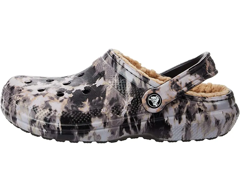 Classic Lined Tie-Dye Clog Crocs, black