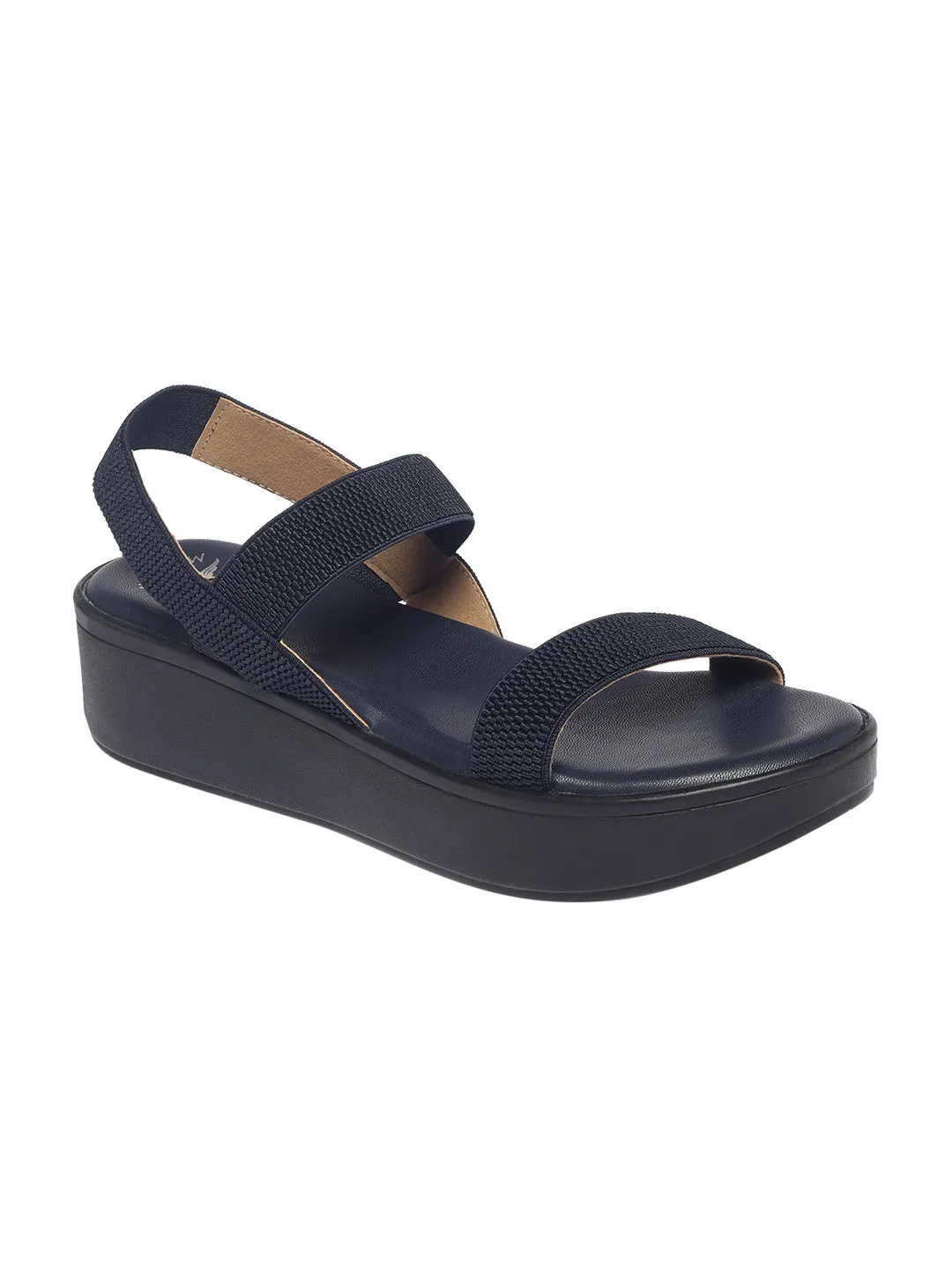 Elodie Navy Blue Flatform Heels