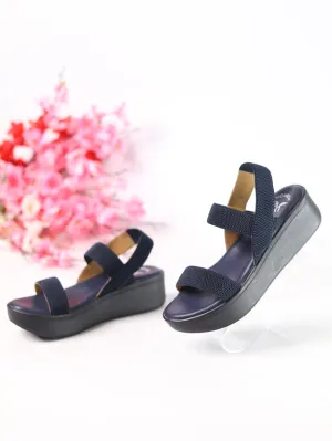 Elodie Navy Blue Flatform Heels