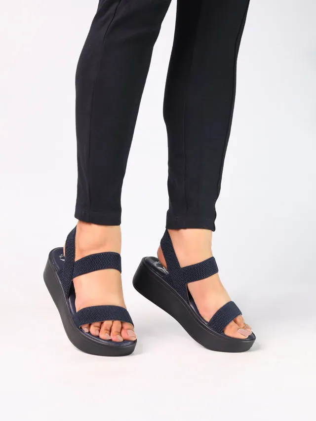 Elodie Navy Blue Flatform Heels