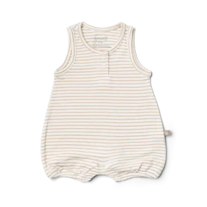 goumikids - Viscose Organic Cotton Romper - Dune Stripe 6-12 months