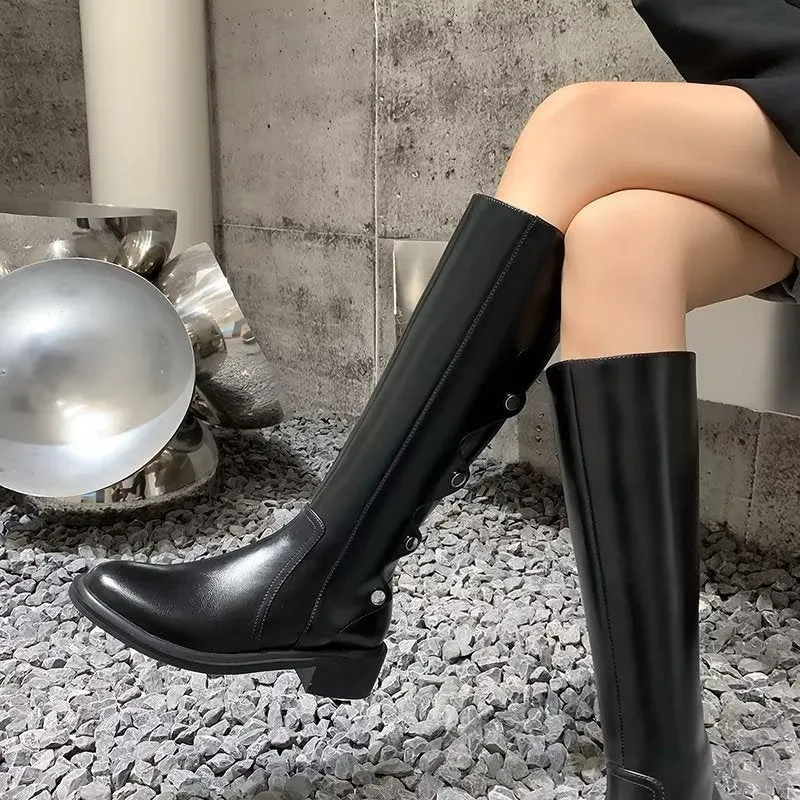 LuxeLeather Chic High Boots