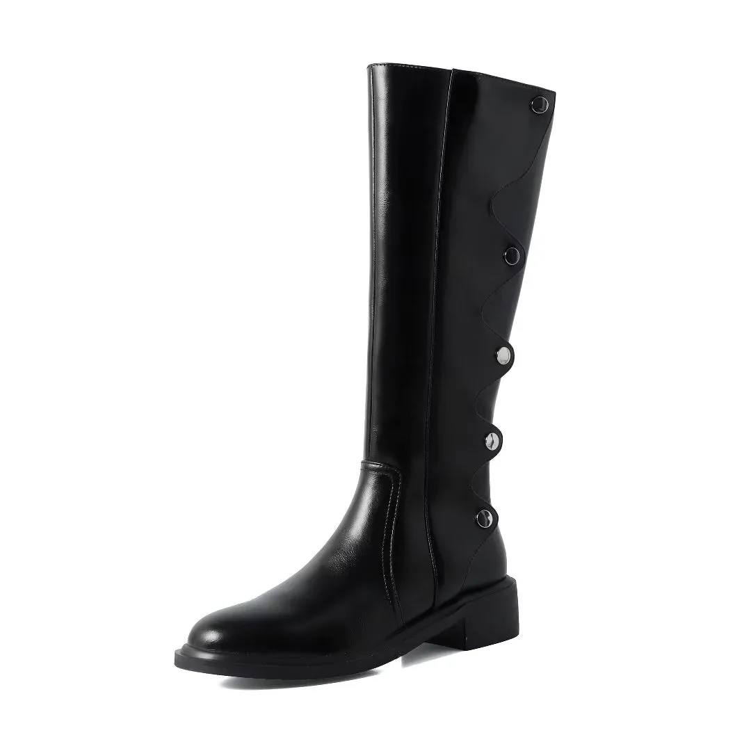 LuxeLeather Chic High Boots