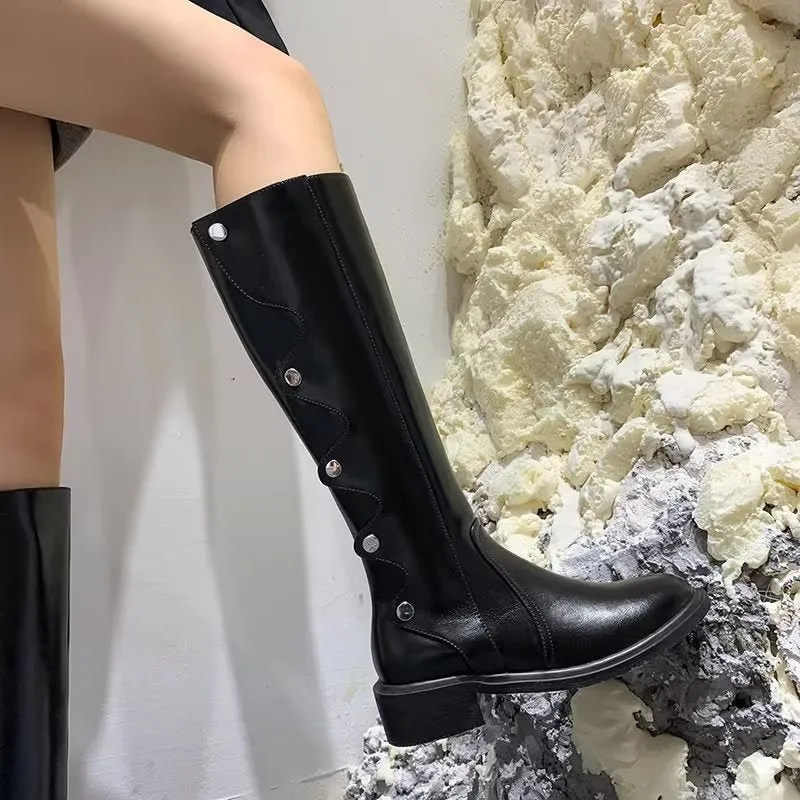 LuxeLeather Chic High Boots