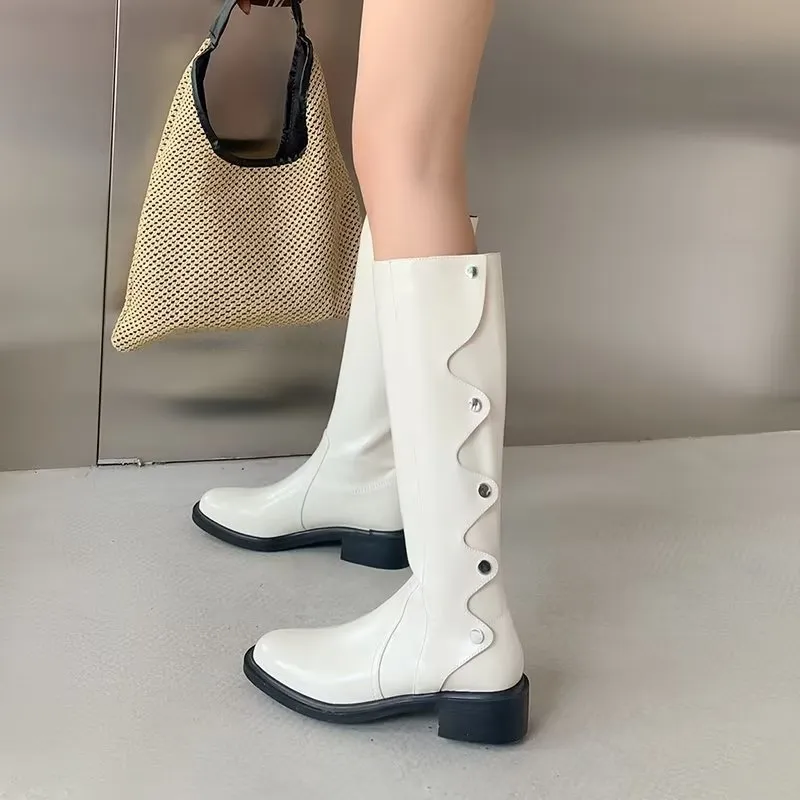 LuxeLeather Chic High Boots