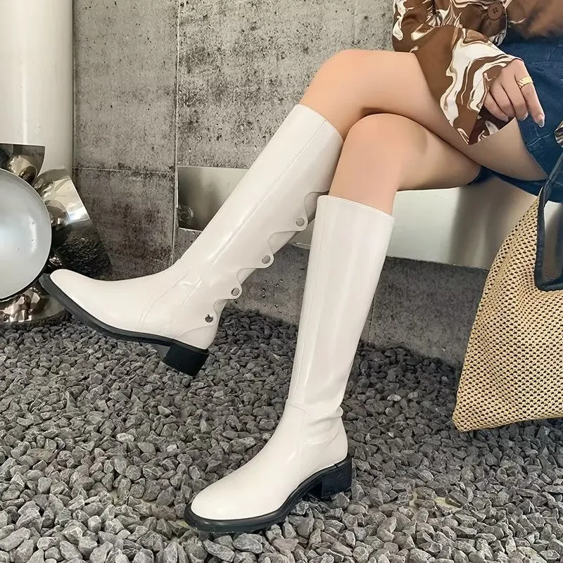 LuxeLeather Chic High Boots