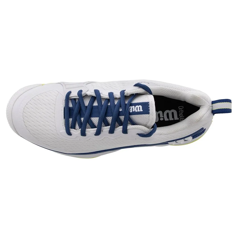 Men`s Rush Pro 4.5 Tennis Shoes White and Deja Vu Blue