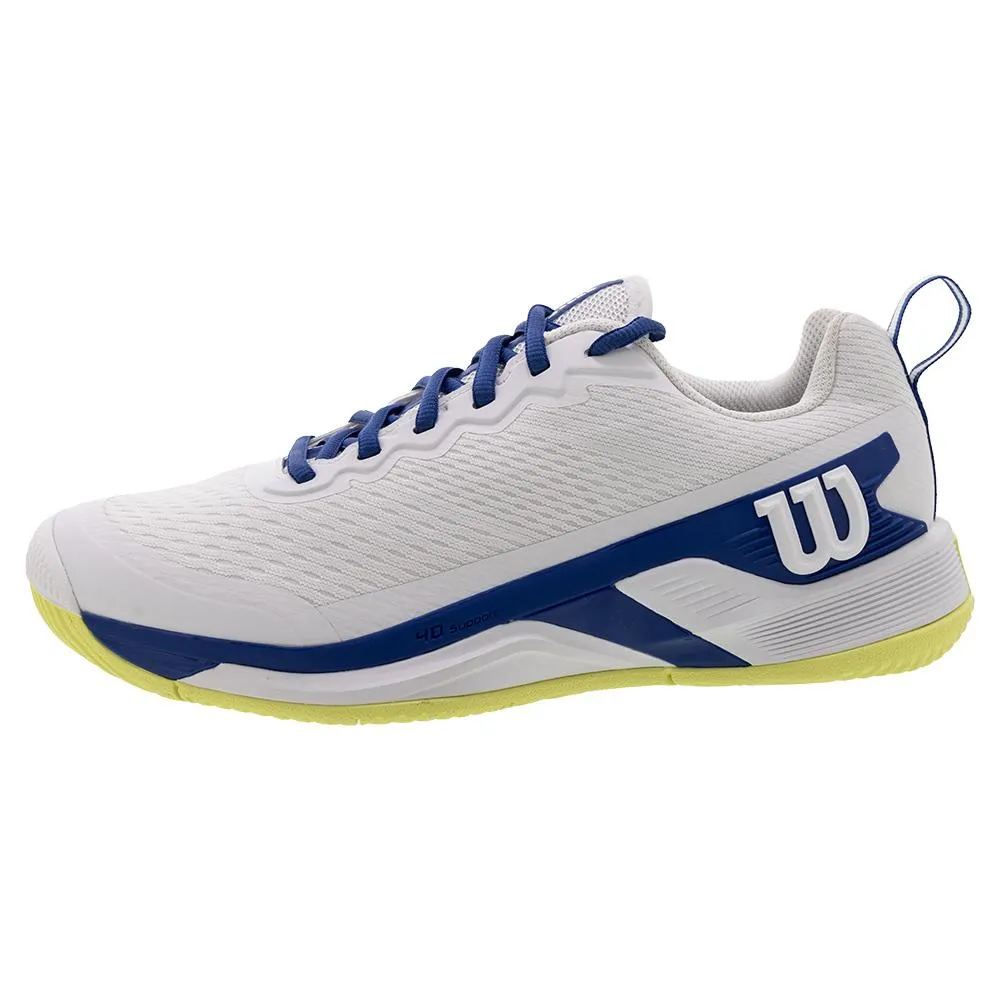 Men`s Rush Pro 4.5 Tennis Shoes White and Deja Vu Blue