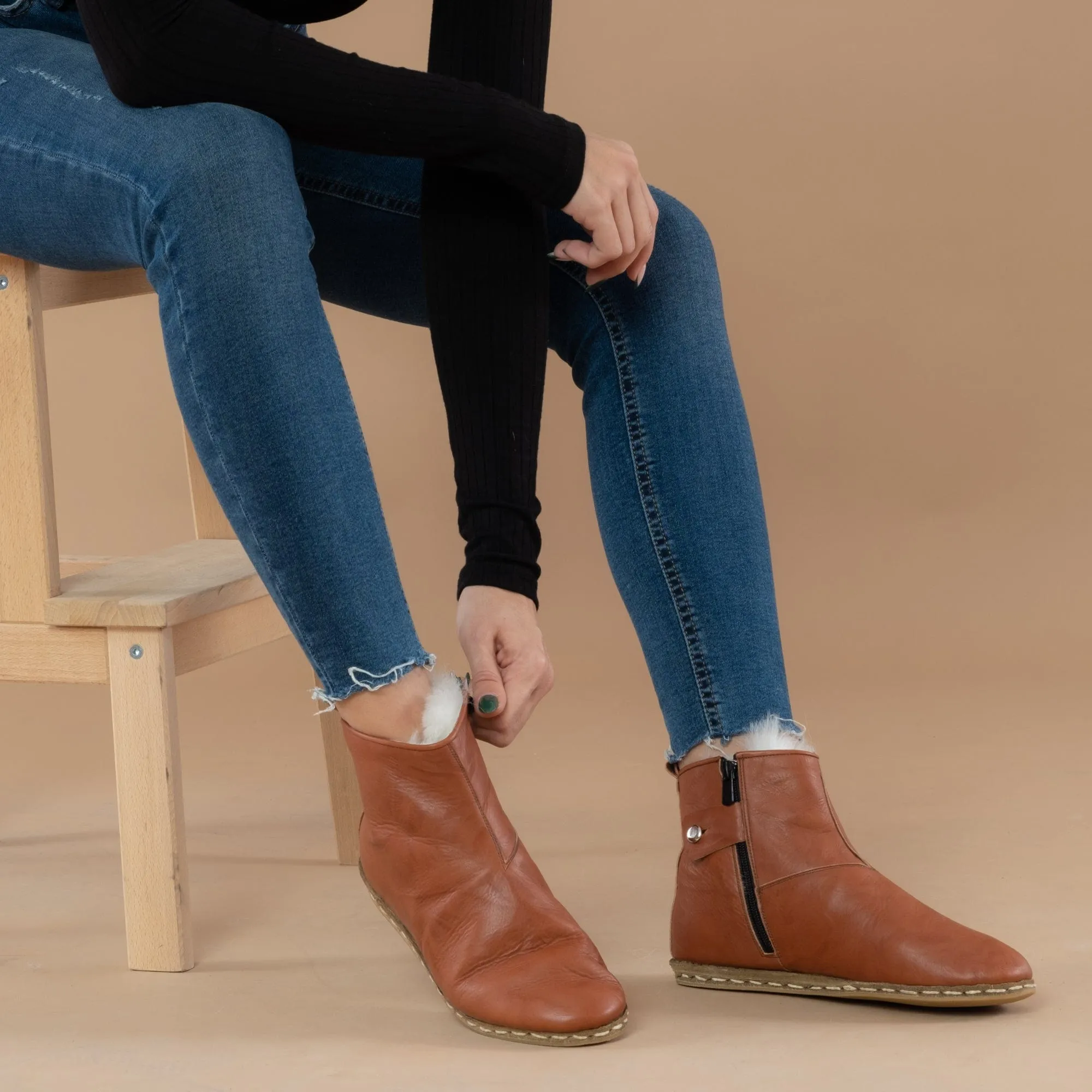 Men's Tan Shearling Boots