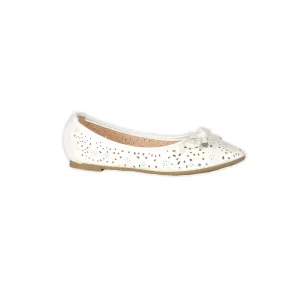 Perforated Ballerinas - White