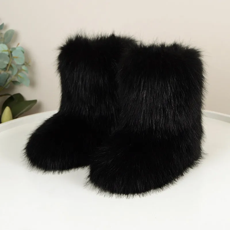 Pre Order:  Fluffy Fur Slip On Boots