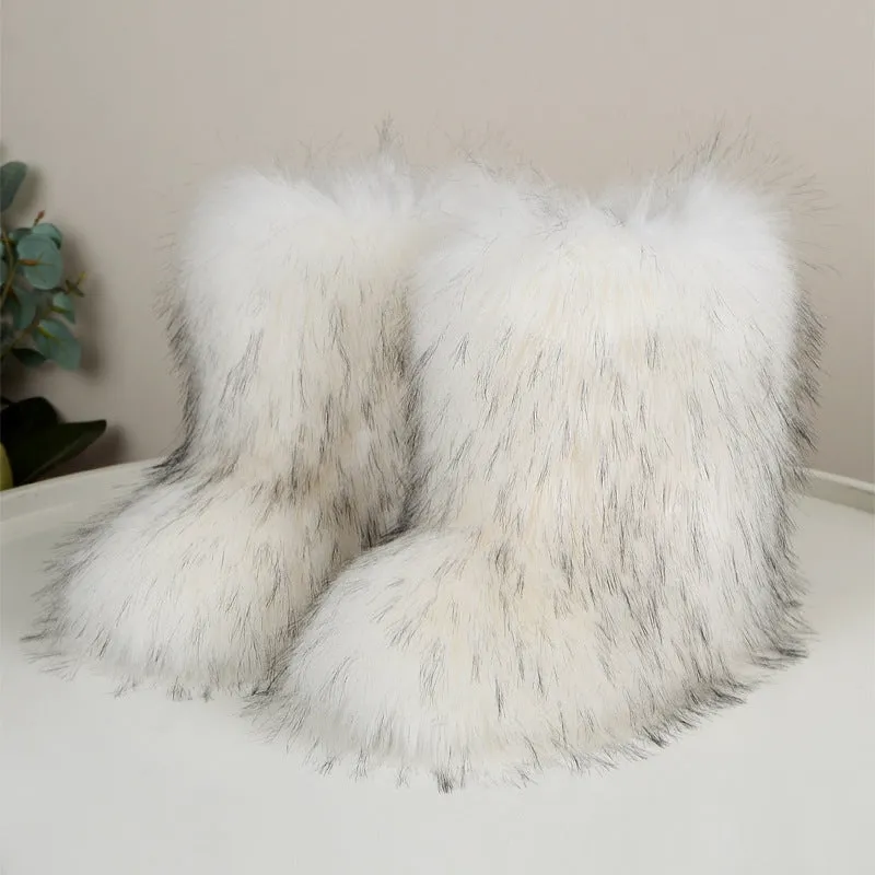 Pre Order:  Fluffy Fur Slip On Boots