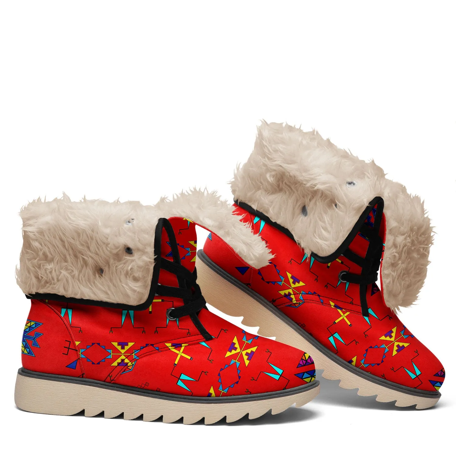 Rainy Chief Rainbow Red Polar Winter Boots