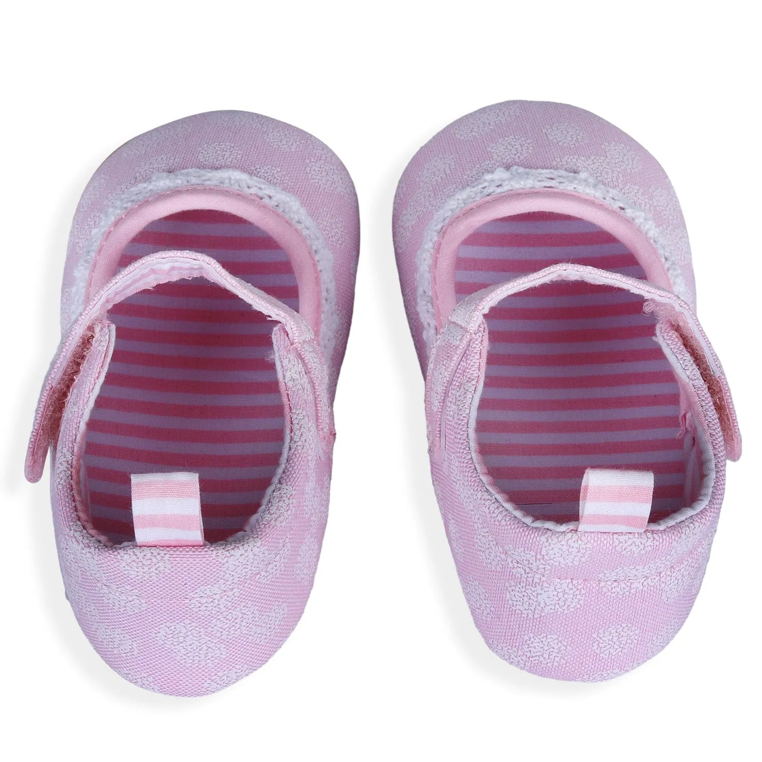 Textured Hookloop Premium Girls Anti-Slip Ballerina Shoes - Pink