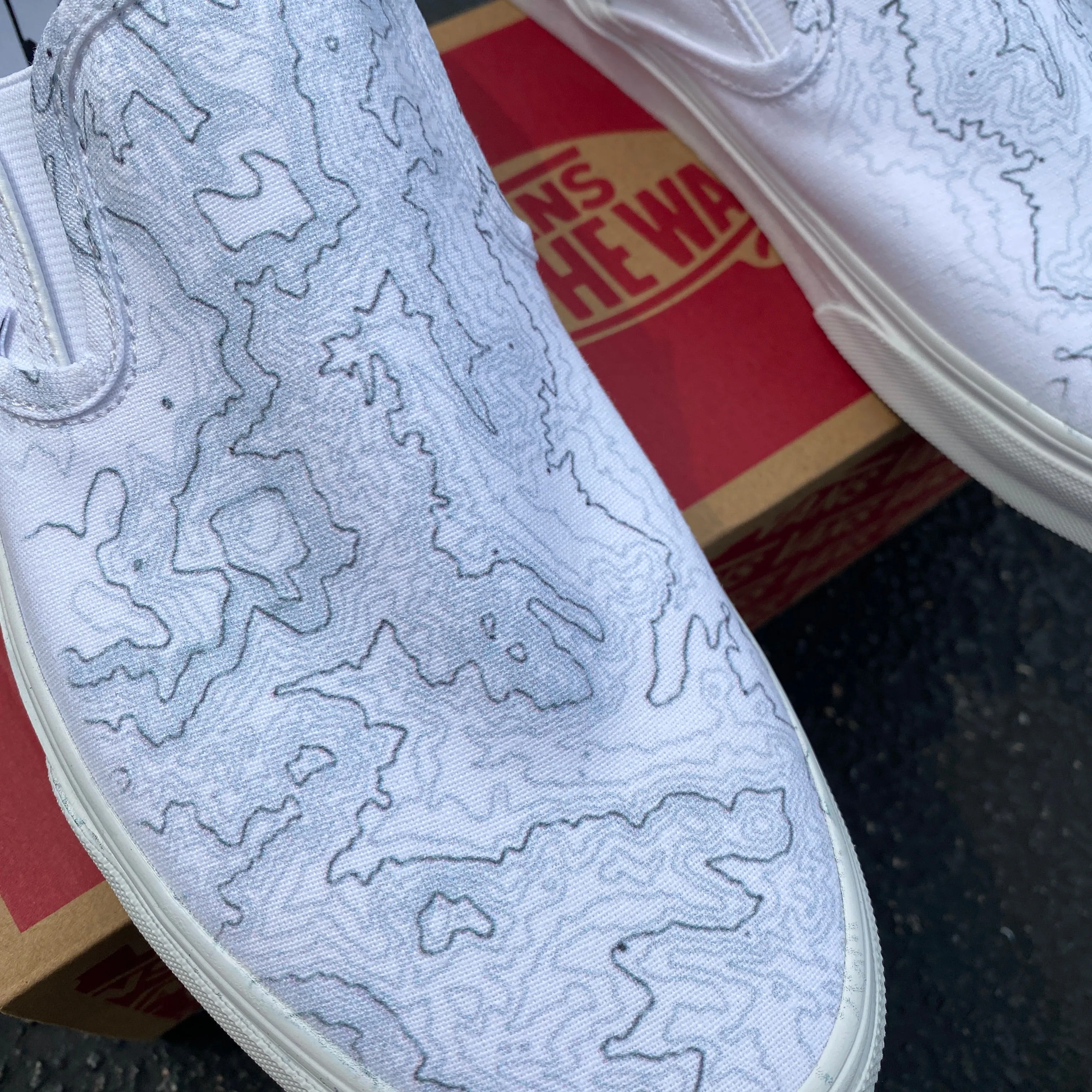 Topographical Map - Custom Slip Ons