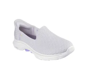 Womens Skechers Go Walk 7 - Daley Grey/Lavender Walking Shoes